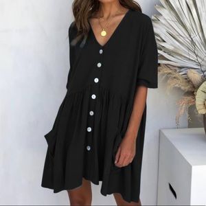 Black button down dress